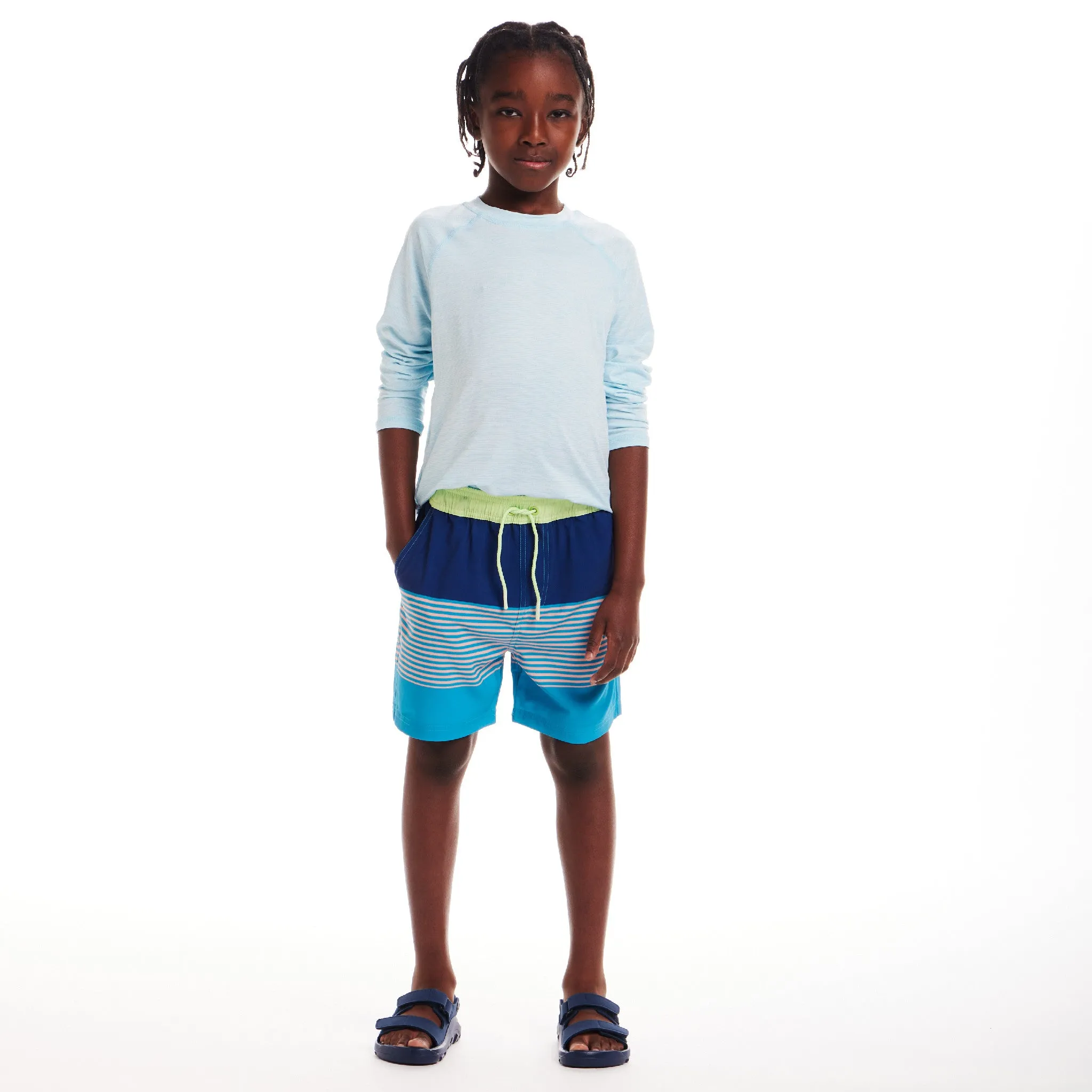 Kids (4-18) Raglan Rashguard | Heather Aqua