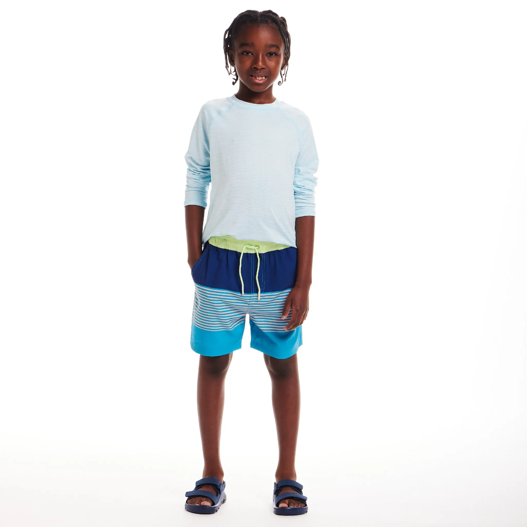 Kids (4-18) Raglan Rashguard | Heather Aqua
