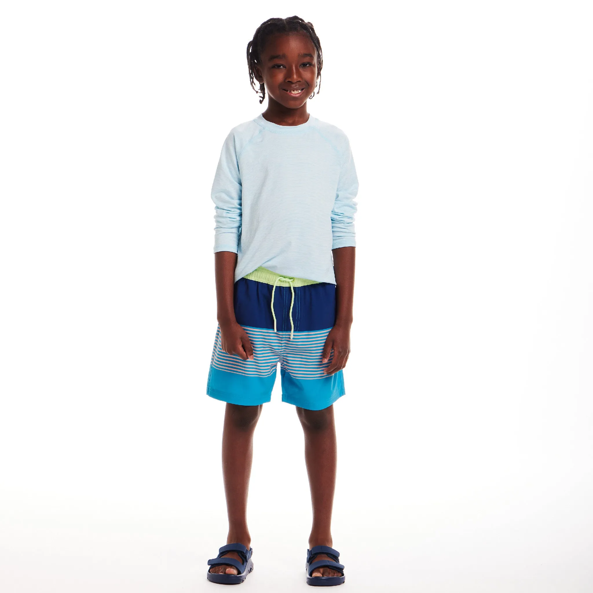 Kids (4-18) Raglan Rashguard | Heather Aqua