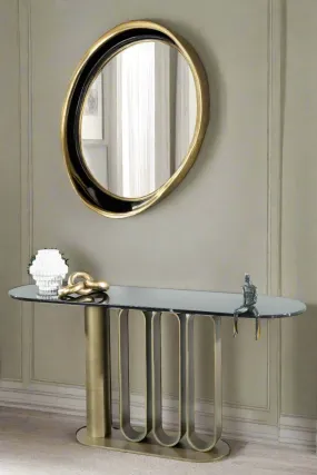 Kyle Black Marble Top Modern Console Table in Gold