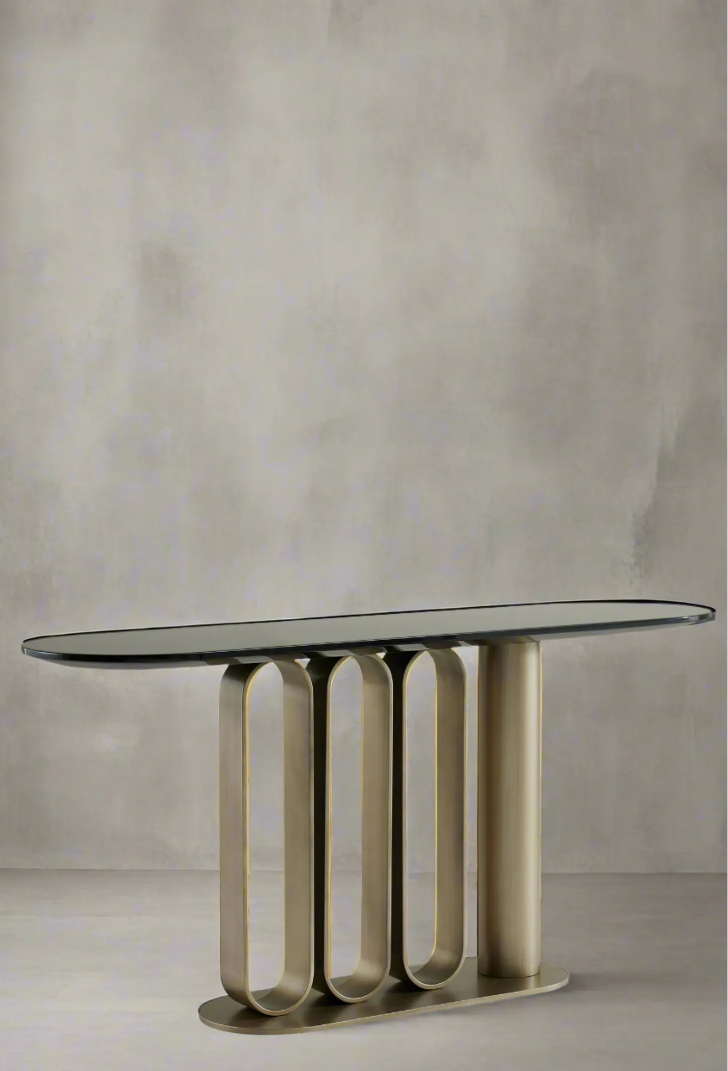 Kyle Black Marble Top Modern Console Table in Gold