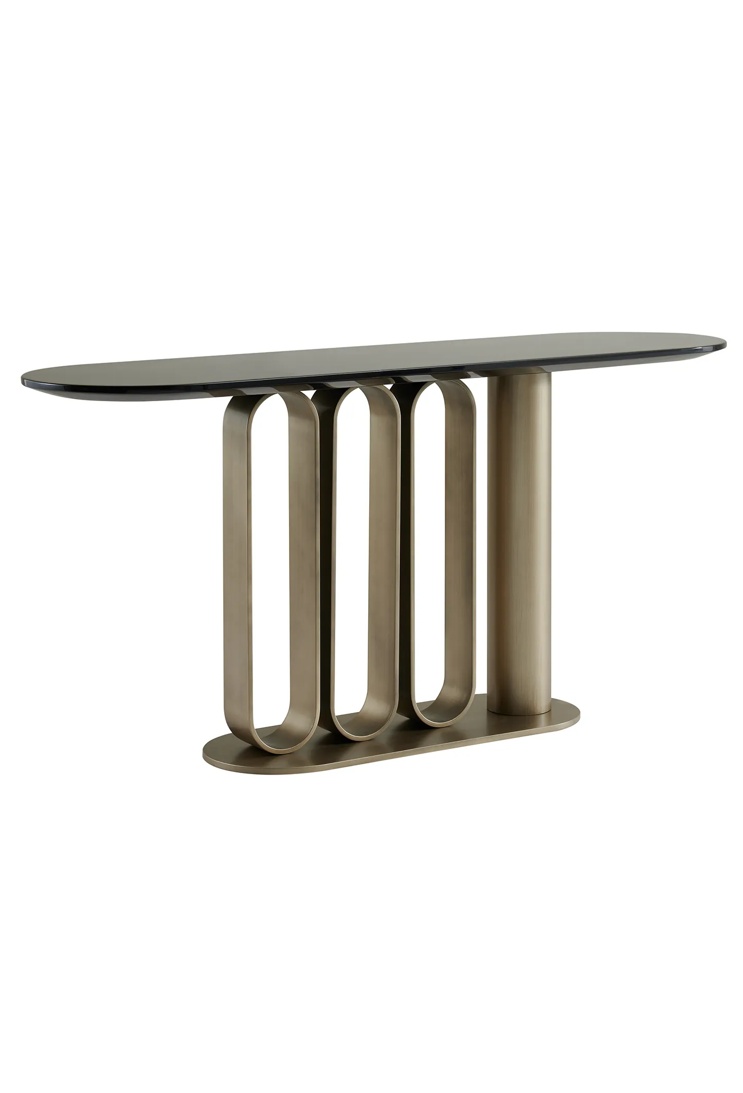 Kyle Black Marble Top Modern Console Table in Gold