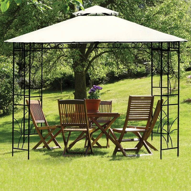 Merion Garden Gazebo by Croft with a 3 x 3M Beige Canopy