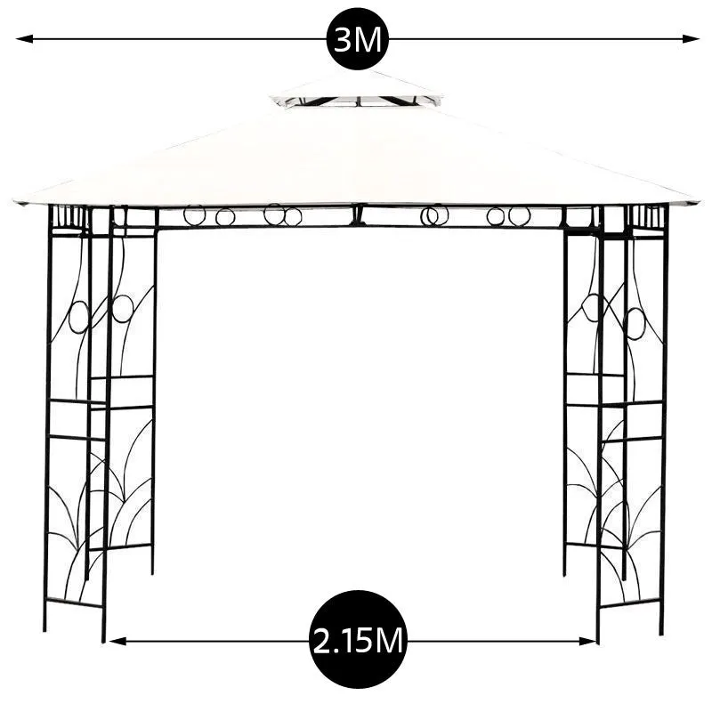 Merion Garden Gazebo by Croft with a 3 x 3M Beige Canopy