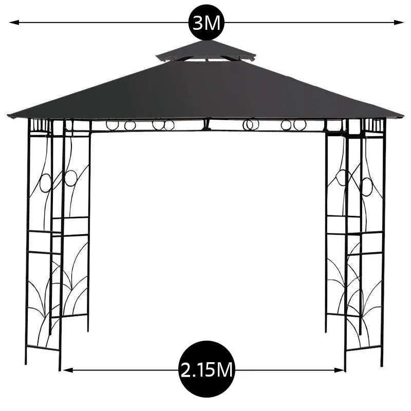 Merion Garden Gazebo by Croft with a 3 x 3M Charcoal Canopy