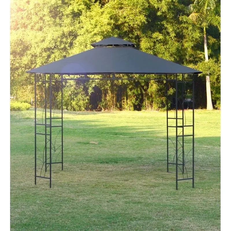 Merion Garden Gazebo by Croft with a 3 x 3M Charcoal Canopy