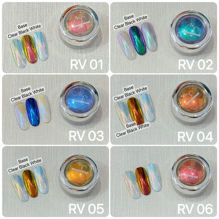 MPA Transparent Ice Moonlight Chrome Powder by misspinknail - Full 6pc set/Individual Colours