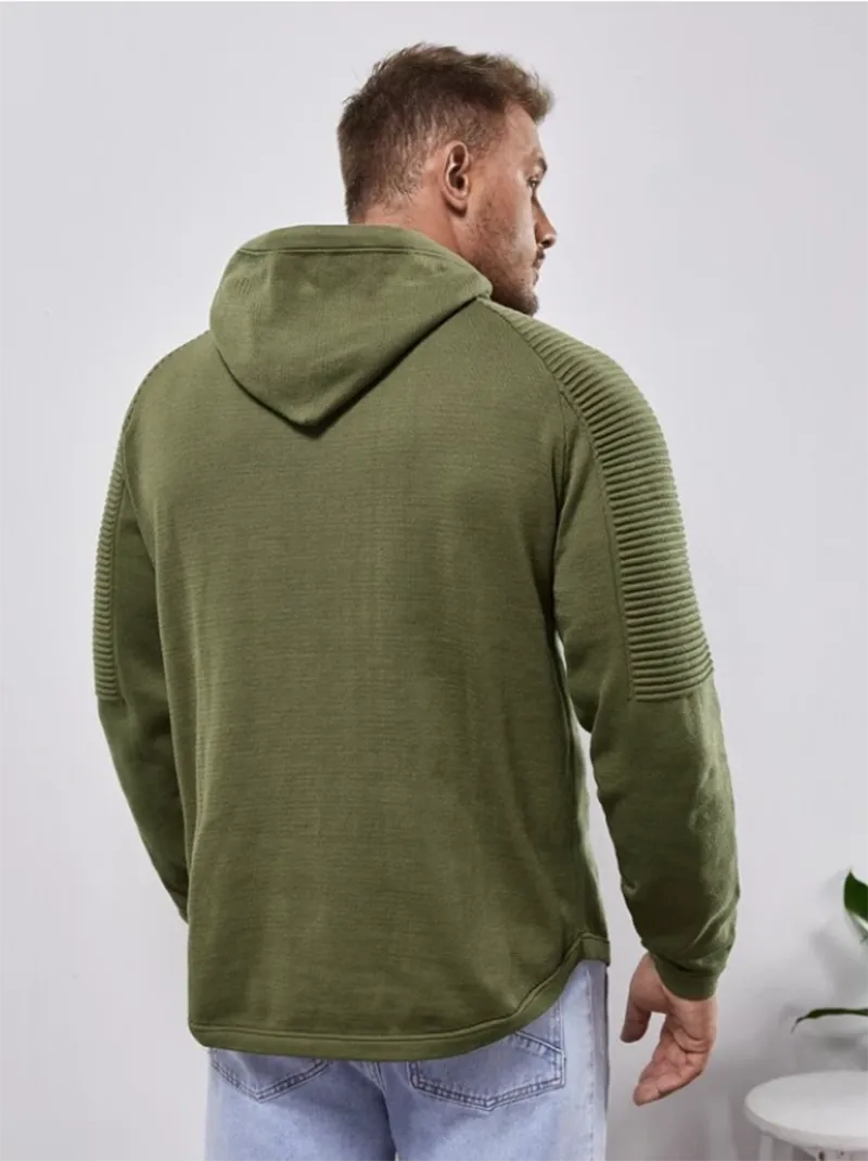Slim fit Men Pullover Hoodie Solid Color Casual Male Long Sleeve Hoodie