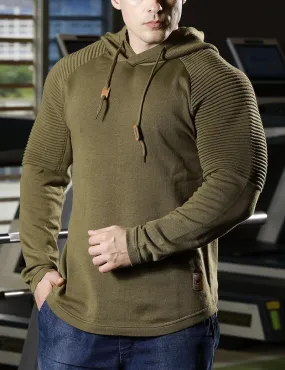 Slim fit Men Pullover Hoodie Solid Color Casual Male Long Sleeve Hoodie
