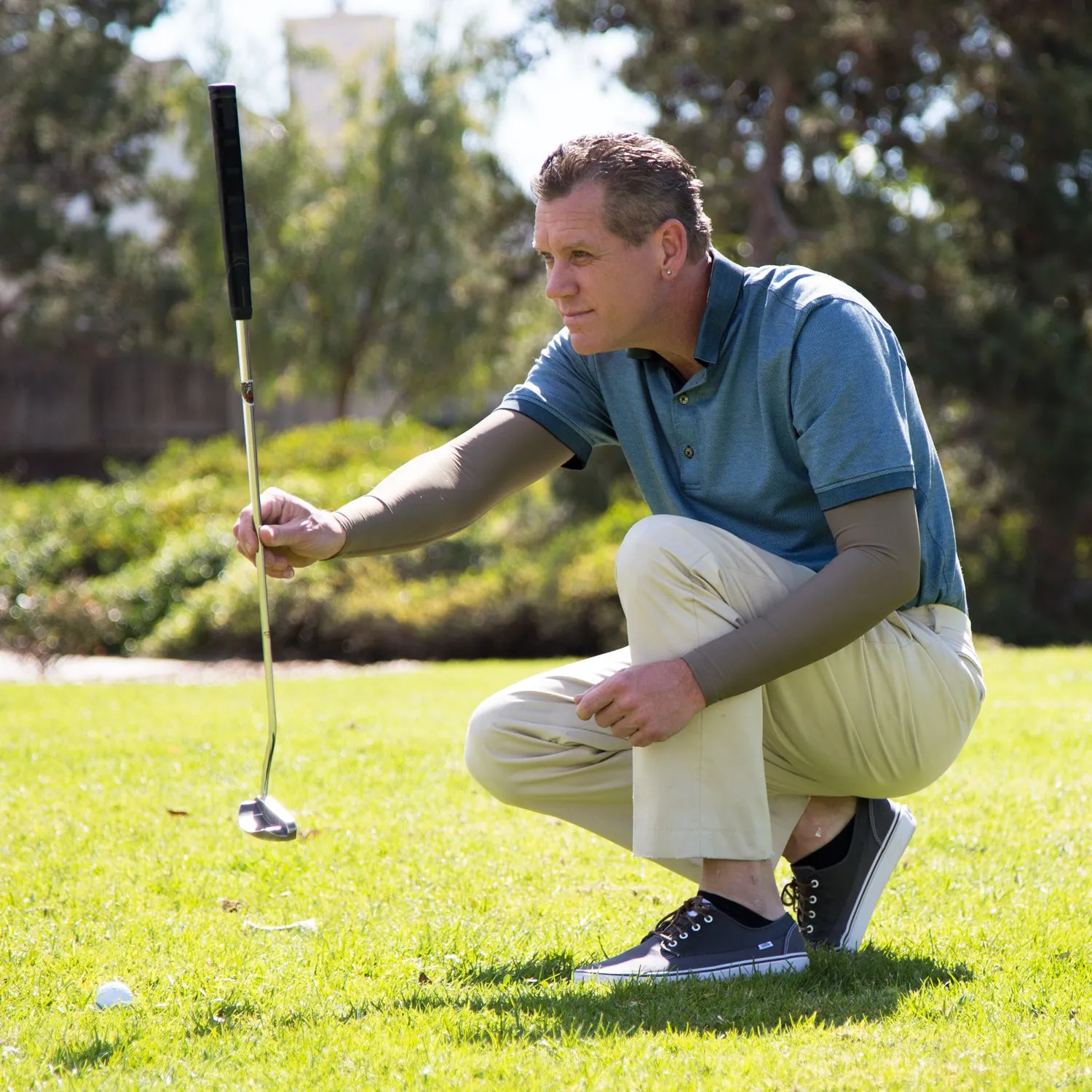Suntan Skin Tone Full Arm Golf Sleeves