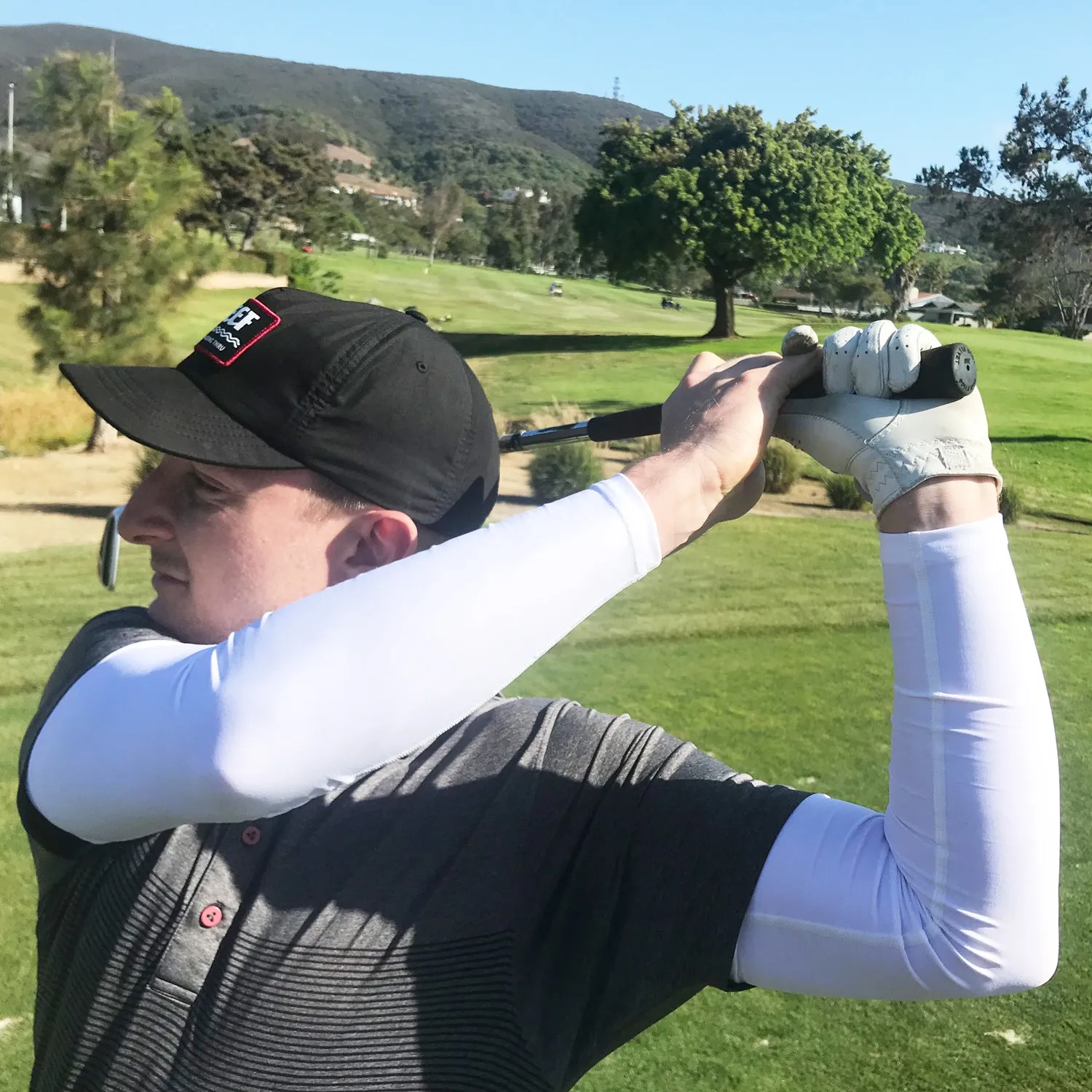 Suntan Skin Tone Full Arm Golf Sleeves