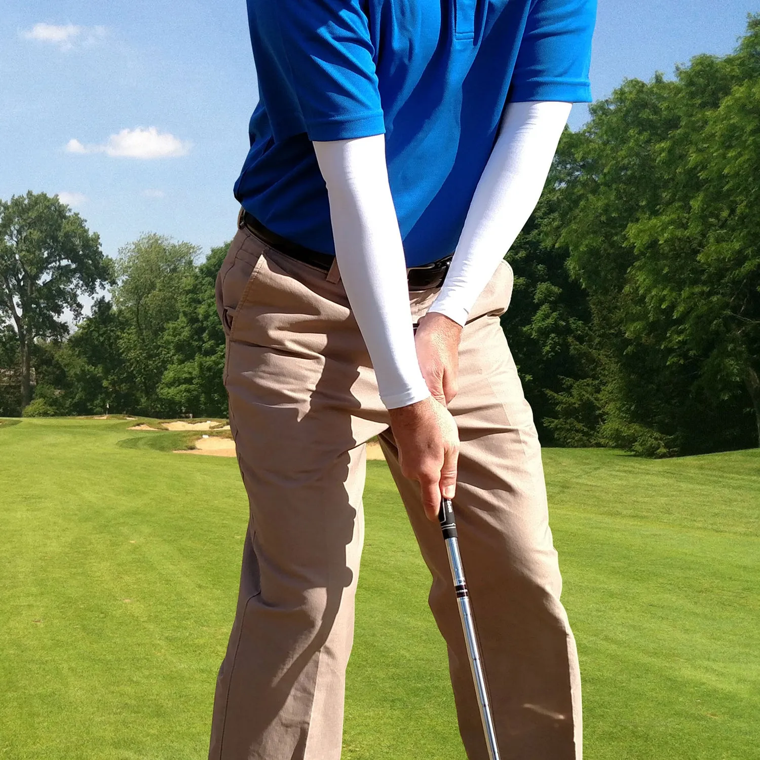 Suntan Skin Tone Full Arm Golf Sleeves