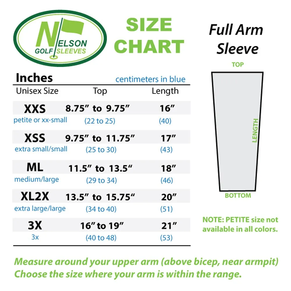 Suntan Skin Tone Full Arm Golf Sleeves