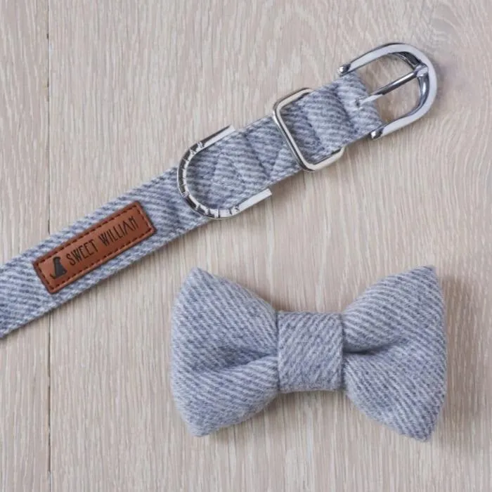 Sweet William - Tweed Dog Bow Tie - Grey