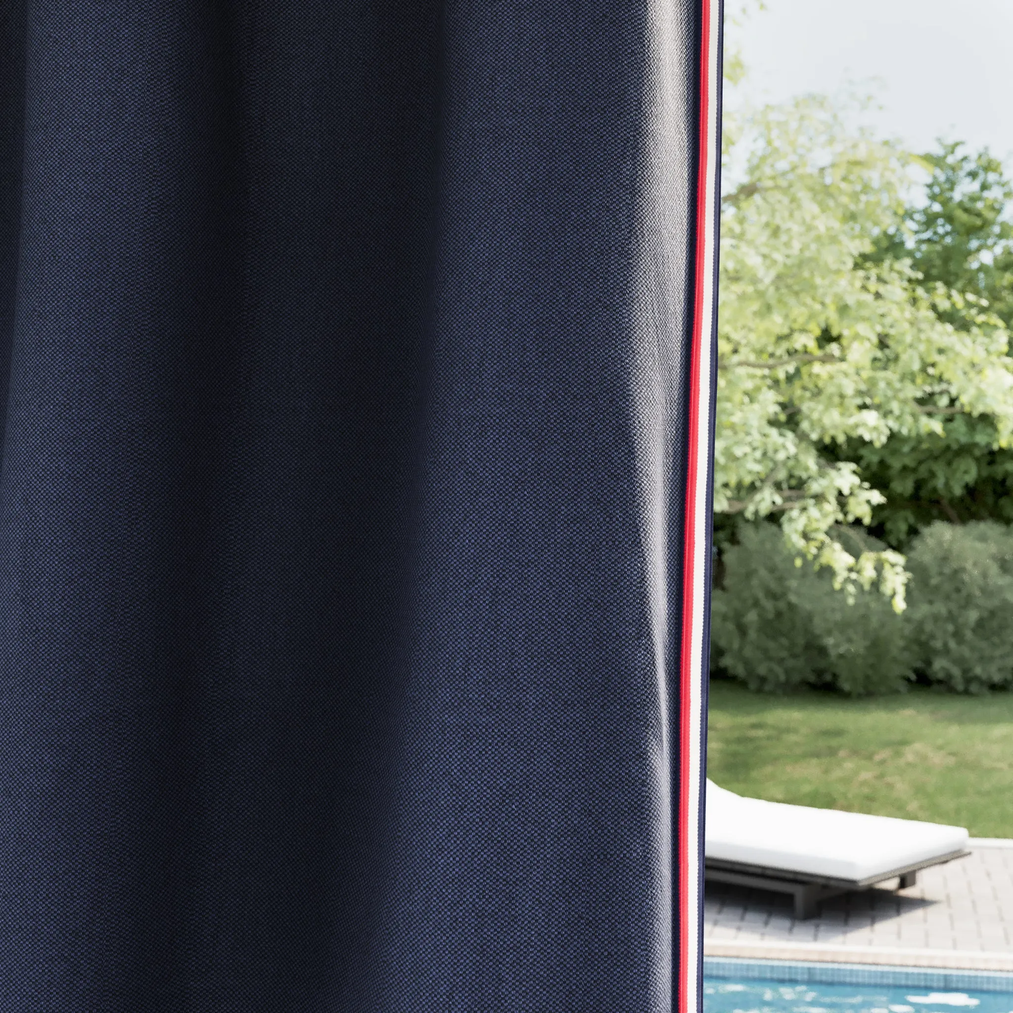 Tommy Hilfiger Hilfiger Stripe Indoor/Outdoor Curtain Panel Pair