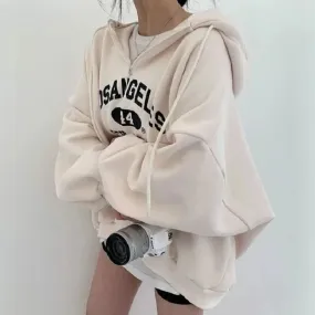 Vintage Letter Print Half Zip Hoody